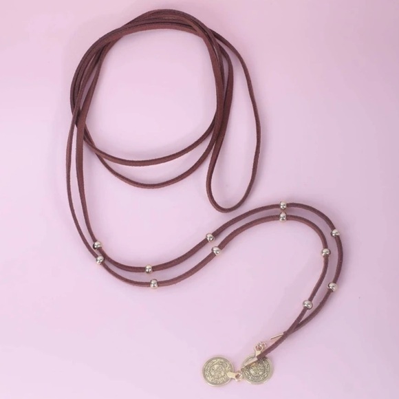 Boho Brown Wrap Around Necklace🌙🌻 - Picture 3 of 5